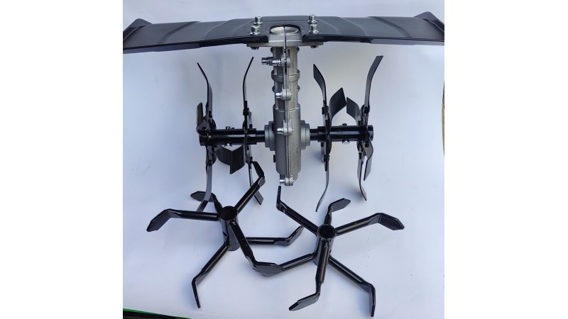 Насадка на мотокосу культиватор 28мм 9шл.с защитой на подшипниках(Комплект 2 вида фрез) WINZOR