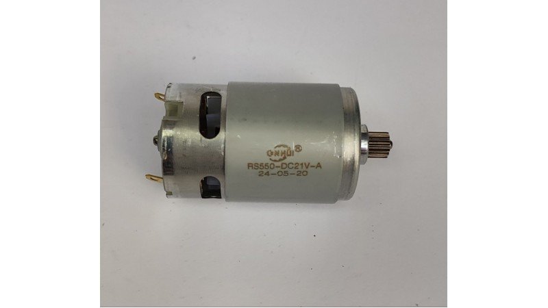 Двигатель (мотор) для аккумуляторной пилы 21В  (L57/75/dвала 3,2мм) с шестерней