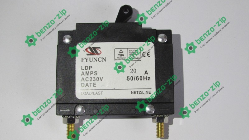 Выключатель автоматический бензогенератора (20A, 230W) Выключатель автоматический бензогенератора (20A, 230W)